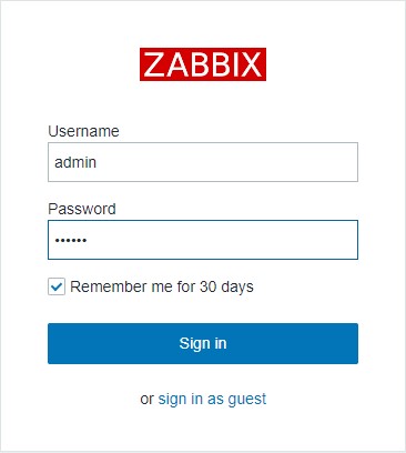 登录Zabbix